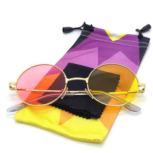 ASVP Shop Spamton Pink & Yellow Round Circle Sunglasses Deltarune Cosplay Halloween Costume Glasses-1765341897