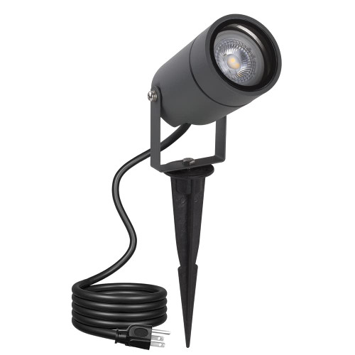 DAWALIGHT Outdoor Spot Light, Landscape Lighting 6W Spotlight for Yard, Replaceable GU10 Bulb 110V 3000K IP65 Waterproof, Aluminum, 5ft Cable Garden Patio Driveway House,Dark Grey