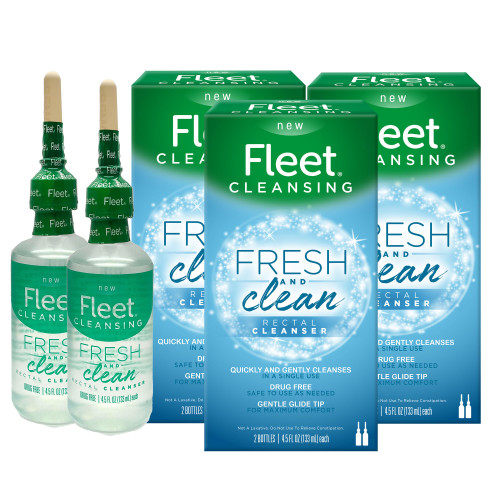 Fleet Fresh & Clean Saline Rectal Cleanser, 2 Bottles, 4.5 fl oz Each, 3 Pack (6 Bottles Total)