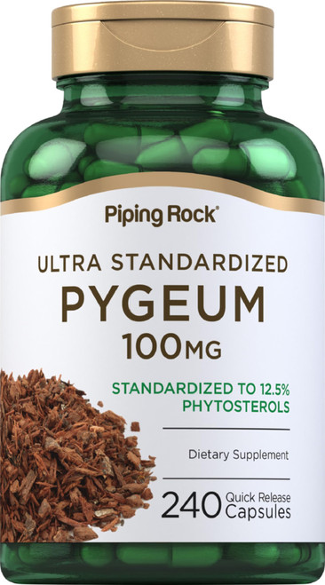 Piping Rock Pygeum Supplement for Men and Women | 100mg | 240 Capsules | Africanum Bark Extract | Ultra Standardized Phytosterols | Non-GMO, Gluten Free-1765342972