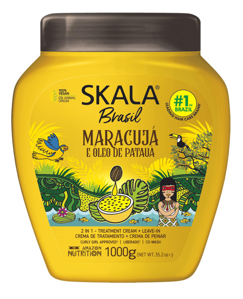 SKALA - Brasil - Creme de Tratamento 2 em 1 Maracuja e Oleo De Pataua 1 Kg - (Passion Fruit & Pataua Oil 2 in 1 Treatment Cream Net 35.27 Oz)