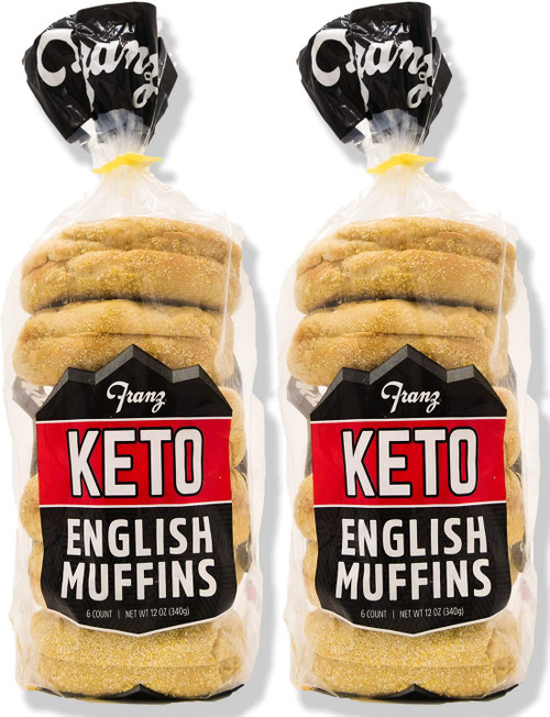 Franz Keto English Muffins - Low Net Carbs, Same Great Taste 2 Pack (2 x 12oz) with Keto Lifestyle Guide-1765345201