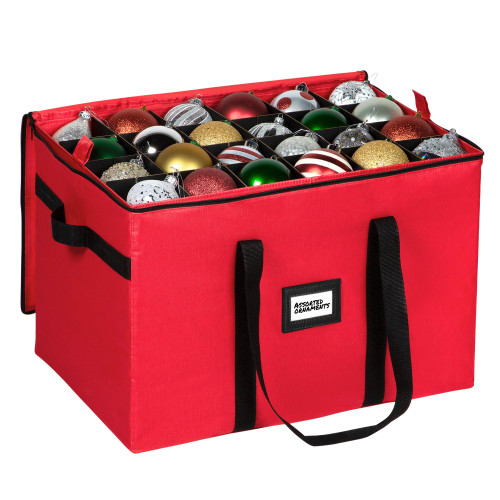 Christmas Ornament Storage Container,Box Stores Up to 96, Adjustable Dividers, Large Organizer Bin to Protect and Store Holiday Décor-1765345427