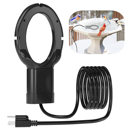 KNEOYR 250W De-icer Submergible Bird Bath Heater Aluminum Cast for Livestock Poultry Horses, Cows, Birds, Wildlife Drinking Indoor Outdoors in Winter with 10 Foot Cord Birdbath Water Heater-1765346379