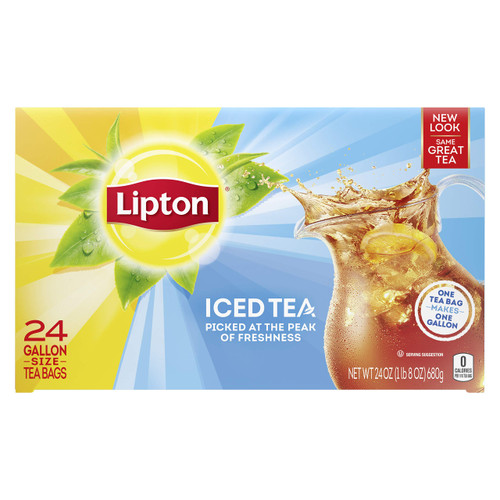 Lipton Gallon-Sized Iced Tea Bags Picked At The Peak of Freshness Unsweetened Can Help Support a Healthy Heart 24 oz 24 Count Lipton Gallon-Sized Iced Tea Bags Picked At The Peak of Freshness Unsweetened Can Help Support a Healthy Heart 24 oz 24 Count