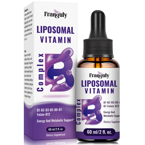 Liposomal Vitamin B Complex Liquid Sublingual B Complex Vitamins Supplement for Women Men Improved Absorption Methylated B12,B1, B2, B3, B5, B6,Folate,Biotin for Energy and Immune Support-2.0 oz-1765346389