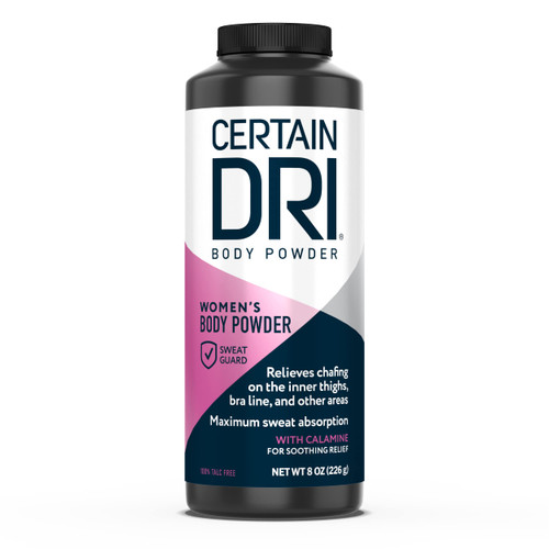 Certain Dri Women’s Body Powder - Talc-Free - Triple-Action Sweat, Odor, & Moisture Control - Anti-Chafing Calamine Formula - Doctor-Recommended for Sensitive Skin - 8 oz-1765346423
