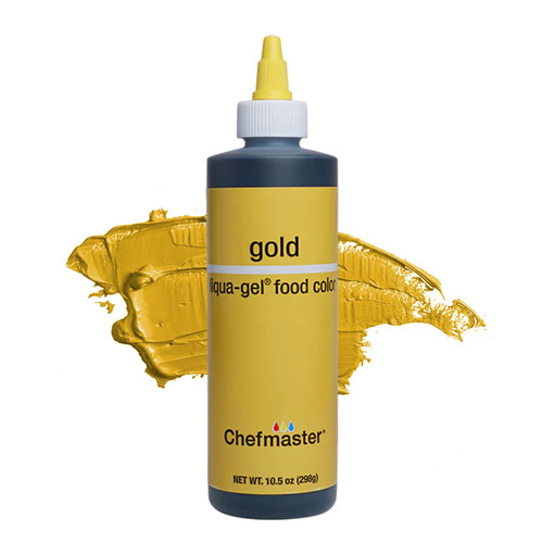 Chefmaster Gold Liqua-Gel® Food Coloring | Vibrant Color | Professional-Grade Dye for Icing, Frosting, Fondant | Baking & Decorating | Fade-Resistant | Easy-to-Use | Made in USA | 10.5 oz-1765346873