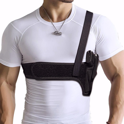 Quick Draw Shoulder Holster - Belly Band Holster for Everyday Comfortable Concealed Carry for Small, Compact and Other Similar Gear, Right Handed, Black 39"-1765348506