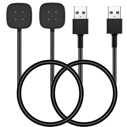 Charger Replacement for Fitbit Versa 4 / Sense/Versa 3 / Sense 2 (2 Pack/3.3Ft Compatible with Fitbit Versa & Sense Smart Watch Charger Dock Stand Charging Cable, Upgraded Strong Magnet)