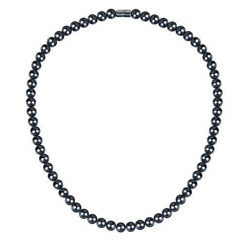 IRUMENG Hematite Necklace - Natural Magnetic Hematite Beads Necklace Relief Fatigue around Neck and Shoulder,20“(50cm)
