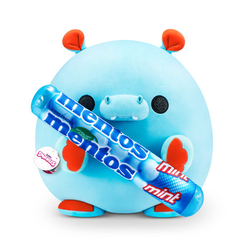 ZURU Snackles (Mentos Hippo Super Sized 14 inch Plush by ZURU, Ultra Soft Plush, Collectible Plush with Real Licensed Brands, Stuffed Animal