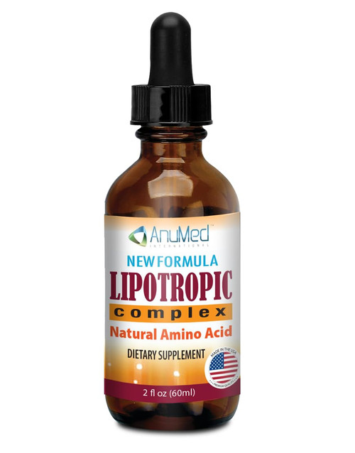 ANUMED - Lipotropic Complex Liquid Drops with Vitamin B12, B6, Folic Acid, Choline, Inositol for Liver Health, Natural Cleanser, Detox + Boosts Natural Energy Levels. Vegan, Non-GMO, Gluten-Free (2oz)
