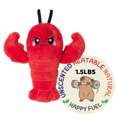 Crustacean Microwavable Unscented Heating Pad for Women - Warm Cozy Plush Heatable Stuffed Toy Animal - Hot and Cold Heat Bag Gift for Women and Girls Red