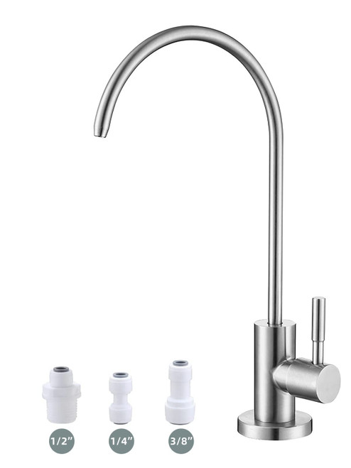 Drinking Water Faucet,Easy to Install Sink Water RO Faucet,Lead-Free Reverse Osmosis Faucets for Kitchen Bar Sink,Brushed Nickel SUS304 Stainless Steel