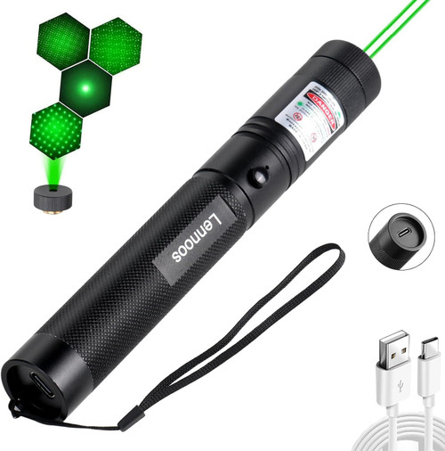 Lennoos USB-C Rechargeable Green Laser Pointer - Advanced Long-Range Laser Pointer High Power with Star Cap for Astronomy, Construction, Presentations, and Outdoor Adventures Lennoos USB-C Rechargeable Green Laser Pointer - Advanced Long-Range Laser Pointer High Power with Star Cap for Astronomy, Construction, Presentations, and Outdoor Adventures