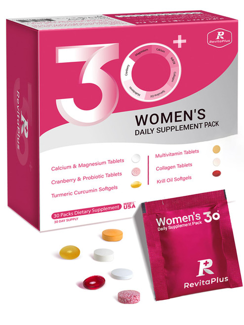 RevitaPlus Multivitamin for Women with Vitamin A,B,C,D3,E,K2,Biotin, Collagen,Krill Oil,Cranberries Supports Energy,Wellness,Beauty and Immune - Vitamin Packs for Women Health 30 Packs RevitaPlus Multivitamin for Women with Vitamin A,B,C,D3,E,K2,Biotin, Collagen,Krill Oil,Cranberries Supports Energy,Wellness,Beauty and Immune - Vitamin Packs for Women Health 30 Packs