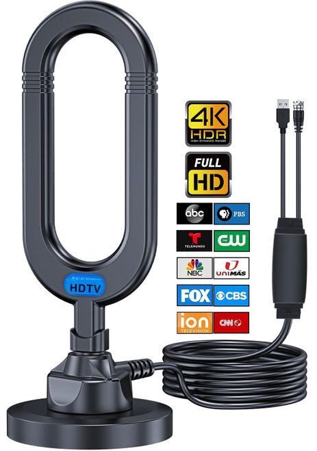 WUMINGLU TV Antenna for Smart TV Indoor 2025 4K Digital HDTV Up to 380 Miles Long Range Local Channels Indoor Outdoor