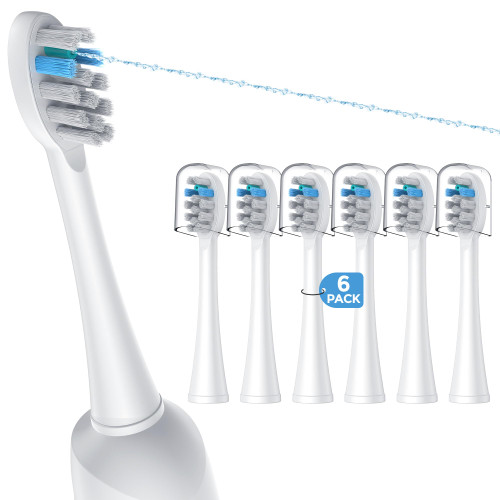 FitMount 6 Pack Toothbrush Replacement Heads Compatible with WaterPik Sonic Fusion 2.0, FitMount Flossing Brush Head Fit for Water-Pic SF-01W SF-02W and 2.0 SF-03 SF-04