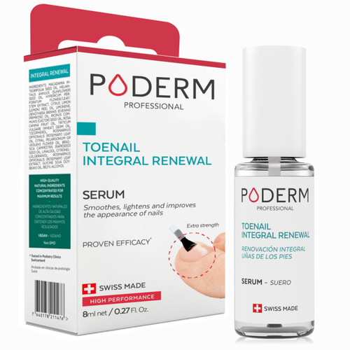 PODERM – 2 in 1 TOENAIL INTEGRAL RENEWAL – Restores Appearance of Discolored/Damaged Nails – Toe and Fingernail Repair – 100% Natural Ingredients and Vegan – Quick & Easy – Swiss Made