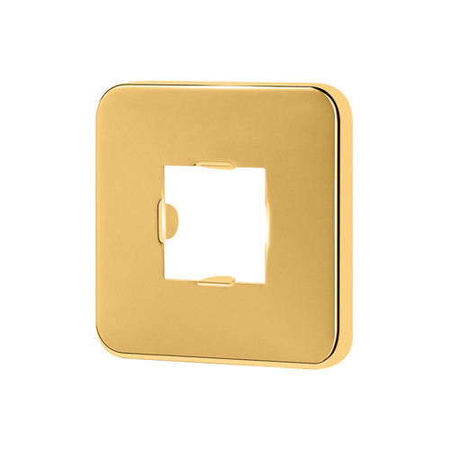 BathAce Shower Arm Flange, Stainless Steel Replacement Wall Split Flange/Escutcheon Plate Floor for Universal Standard Shower Head Arm Pipe(Square-Non Split, Gold)