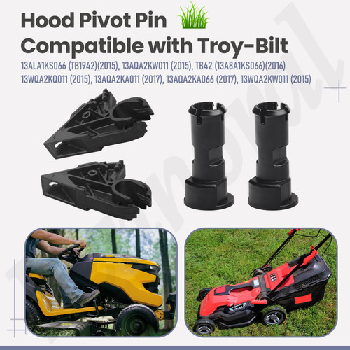 731-10069D Replacement Hood Pivot Bracket / 731-10070A Hood Pivot Pin Compatible with CUB Cadet Lawn Tractor 247202420 XT1-LT46 XT1-LT42 XT2-LX46