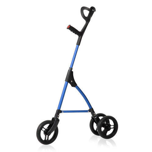DAILYLIFE Rollator Walker for Seniors & Caregivers - Steerable Cane with 7.5" Wheels, Folding Design, Adjustable Height, Lightweight Aluminum Frame - Blue