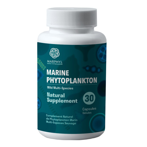 MARPHYL Marine Phytoplankton Wild Multi Species Natural Supplement - 150 mg per Capsule - Organic - 30 Vegan Capsules - from Vancouver Island, Canada MARPHYL Marine Phytoplankton Wild Multi Species Natural Supplement - 150 mg per Capsule - Organic - 30 Vegan Capsules - from Vancouver Island, Canada