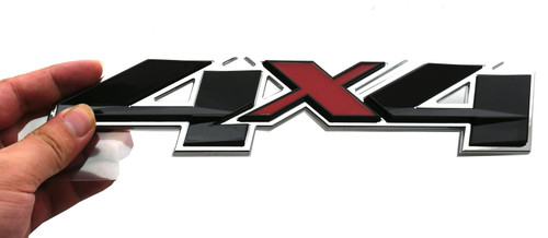 1pc New Custom 3D 4x4 Bed Rear Emblems Badges Decal Replacement for Silverado GMC Sierra (Chrome Black)-1765517635