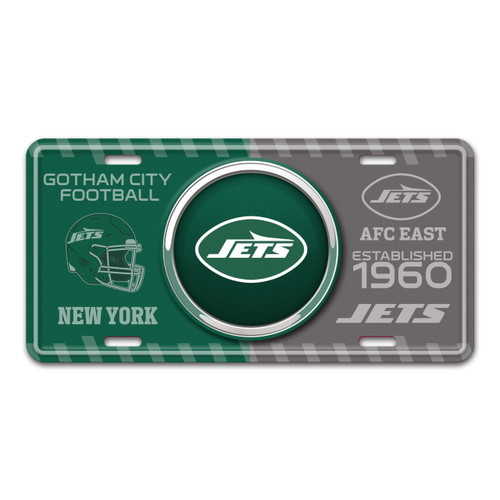 FANMATS 43271 New York Jets Embossed Metal License Plate
