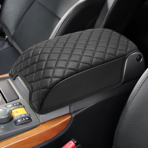 KBH Center Console Armrest Cover for 2006-2016 Land Rover LR3 & LR4, 2006-2013 Range Rover Sport, Middle Console Lid Protector, Vinyl Leather, Custom-Made Accessories, Black-1765517748