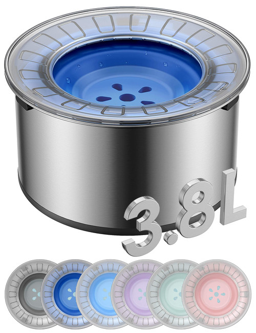 Heouvo 1Gallon Large Dog Water Bowl No Spill, [Anti Digging Lid & Rubber Bottom] Spill Proof Dog Bowl, Anti Splash Mess Dripless Slow Drinking Stainless Steel Water for Sloppy Messy Drinkers Car-1765517797