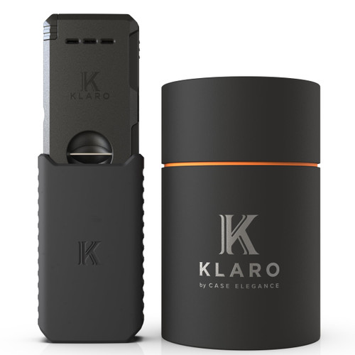 KLARO Double Torch Lighter and V-Cut Cutter, Spring-Loaded V-Cut, Swivel Protective Flame Cover, Hidden Poker, Gift-Ready with Silicone Sleeve, Black Finish, Lighter for Men KLARO Double Torch Lighter and V-Cut Cutter, Spring-Loaded V-Cut, Swivel Protective Flame Cover, Hidden Poker, Gift-Ready with Silicone Sleeve, Black Finish, Lighter for Men