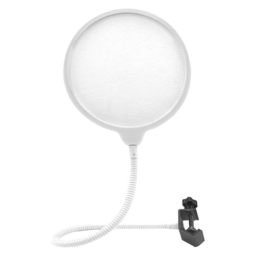 Musiin Pop Filter for Recording Microphone, Large Dual-Layer Recording Studio Pop Shield, Flexible Metal Gooseneck Professional Pop Filter (White)