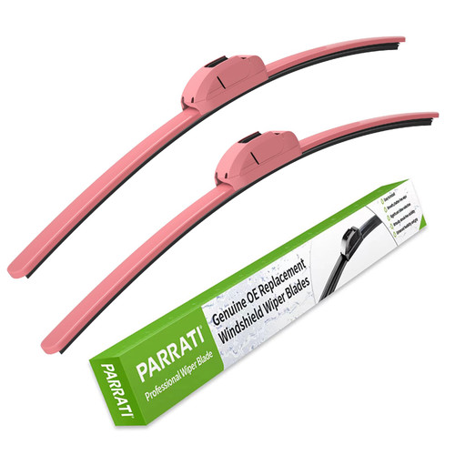 OEM QUALITY 26" + 17" PARRATI Premium All-Season Pink Windshield Wiper Blades (Set of 2)