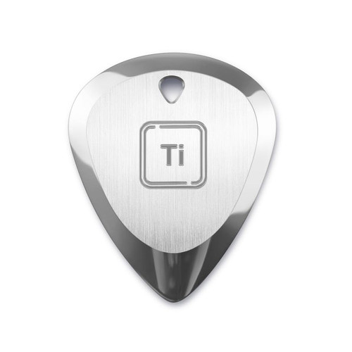 Ti-Geek Premium Titanium Guitar Pick 2.8mm Thickness, Metallic Silver for Metallica, Bass, Electric Guitar No-Slip Grip, Wrist Band, Lifetime Durability - Perfect for Guitar lover