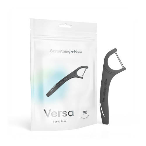 SOMETHING NICE Versa Floss Picks - Minty Fresh Twin Floss for Extra Strength with Mint Flavour - Dental Floss Picks with Tongue Scraper | Flossers with Xylitol for Enhanced Protection 90-Pack-1765520360