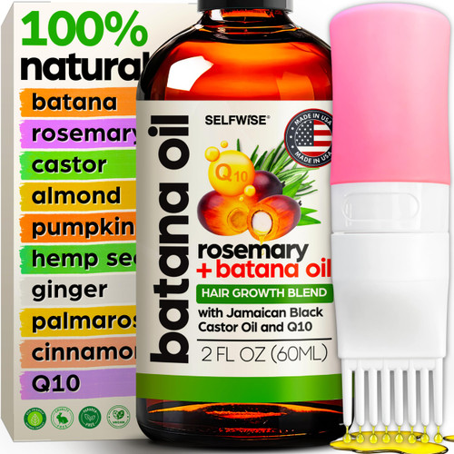 Batana Oil for Hair Growth - 100% Pure, Organic, Cold-Pressed, Unrefined from Honduras by Dr. Sebi - Natural, Vegan for Strong Roots and Thick Hair - Wild Growth for Hair, 2oz-1765520714