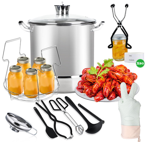LINMAGCO Canning Supplies Starter Kit - Canning Pot, Water Bath Canner with Lid & Steam Canner with Rack-1765520750