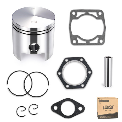 10L0L Piston and Piston-Rings-Gasket-Kit for EZGO 2 Cycle Gas Golf Cart 1976-1988, 72mm Standard Bore 244cc EC25-DS EC25 2PG Engine, Replaces OEM 14997-G1 14554-G1, Durable Engine Rebuild Kit