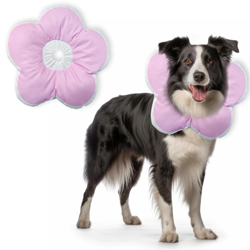 LOVITIANCE Dog Cones for Small Dogs,Comfortable Adjustable Soft Dog Cone After Surgery，Soft Protective Recovery Cone for Dogs and Cats,Washable Dog Elizabethan Collar Stop Licking Wounds (Pink, XS)-1765521567