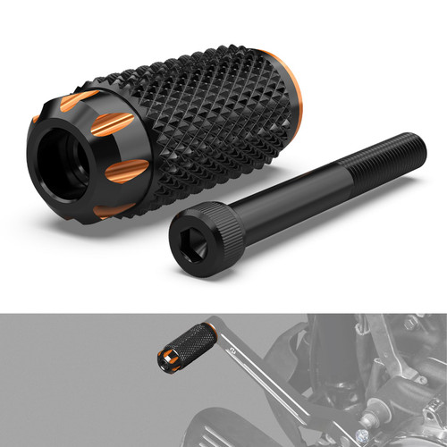 NICECNC Orange Gear Shift Lever Peg Shifter Peg Gear Lever Pedal Compatible with Harley Dyna Fat Bob FXDF 2010-2017, Replacement for 33600383,33600384, See Fitment