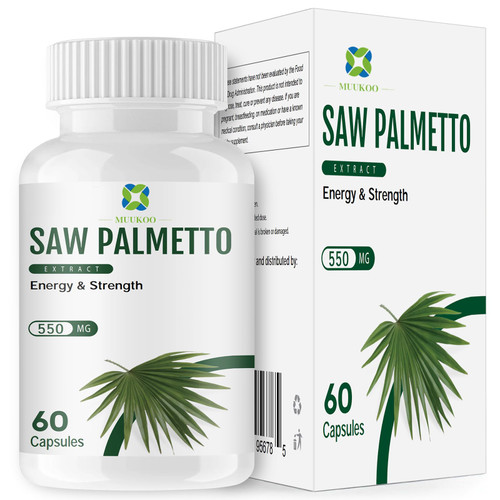 MuuKoo Herbs Saw Palmetto Extract,Supports Healthy Prostate Function for Men,Potent Saw Palmetto for Urinary and Prostate Health,Herbal Health Supplement,60 Capsules 450mg Powder and 100mg Extract