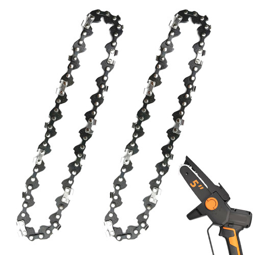 2 Pack 5 Inch Chainsaw Chain Low Kickback 5 Inch Chain Saw Chain Fit For WORX WG324, FASTCRAFT 2020X-L, 5" Replacement Chains Fits for 5" Electric Battery Powered Chainsaw-1765522265