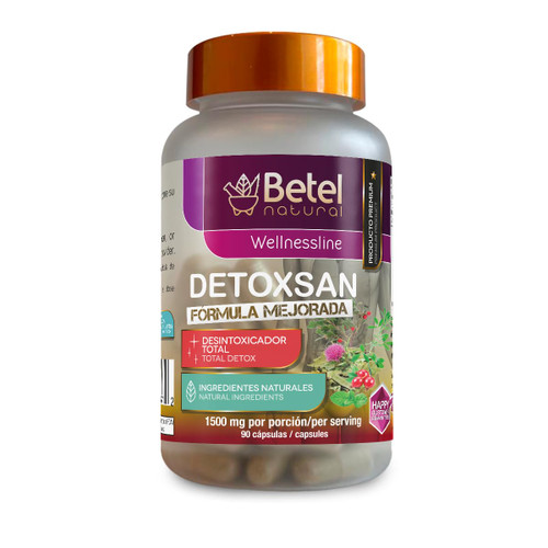 Betel Natural Detoxsan Capsules Total Detox Cleanse Healthy Liver and Colon - 1500 mg per Serving
