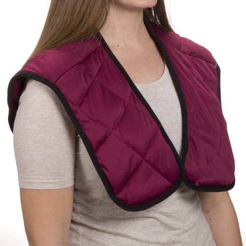 Hot or Cold Wrap- Microwaveable or Freezable Neck and Shoulder Wrap-Moist Heat or Cooling Therapy with Natural Buckwheat Filling by Bluestone