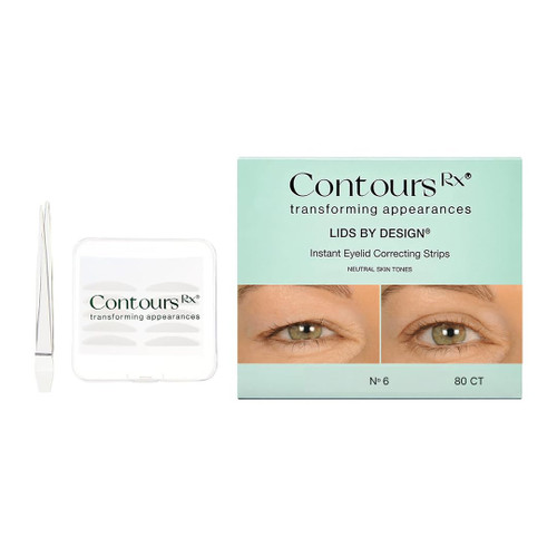 Contours Rx Lids by Design - Non-Surgical & Transparent Eyelid Lift Strips - for a More Youthful-Looking Appearance, Lid Lifting Treatment, Eyelid Tape for Hooded Eyes (6mm) 80ct