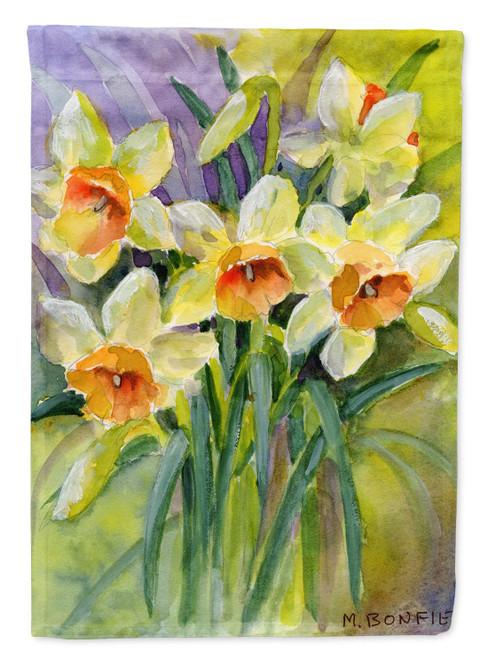 Caroline's Treasures BMBO0880CHF Daffodils by Maureen Bonfield House Flag Large Porch Sleeve Pole Decorative Outside Yard Banner Artwork Wall Hanging, Polyester, House Size, Multicolor