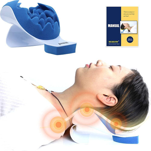 REARAND® Neck and Shoulder Relaxer - Ergonomic Neck Stretcher for Pain Relief, Chiropractic Pillow for Hump Spine Alignment, TMJ Muscle Relaxation, Tension Headache Relief, and Insomnia Relief