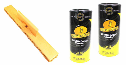 Twin Pack of Sun-Glo #3 Speed Shuffleboard Powder Wax with an Option to Bundle with a Sun-Glo Shuffleboard Sweep
